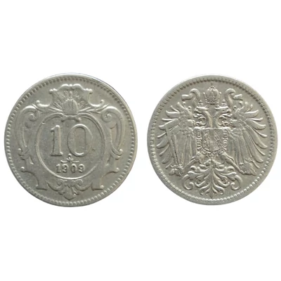 1909 10 Heller érme– Osztrák–Magyar Monarchia
