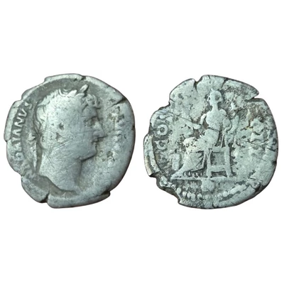 Hadrianus Denarius, római ezüst érme – Kr.u. 128, RIC 911