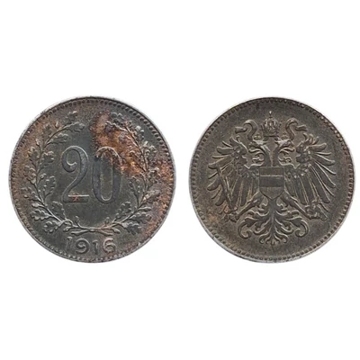 1916 20 Heller Osztrák forgalmi érme