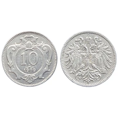 1909 10 Heller érme– Osztrák–Magyar Monarchia