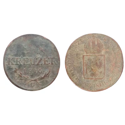 1816 Ein kreuzer (1 krajcár) Osztrák réz érme 
