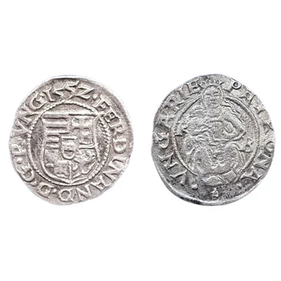1552 I. Ferdinánd ezüst dénár érme