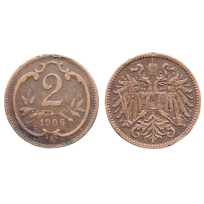 1906 2 Heller bronz érme