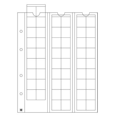 Leuchtturm OPTIMA érmetartó lap, 54 db érméhez 20 mm Ø-ig, átlátszó