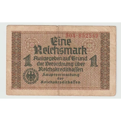 1940-45 Eine Reichsmark bankjegy - Reichskreditkassen