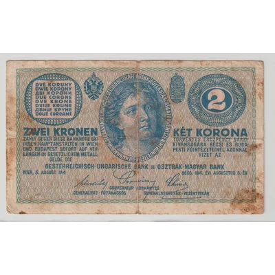 1914 2 korona bankjegy