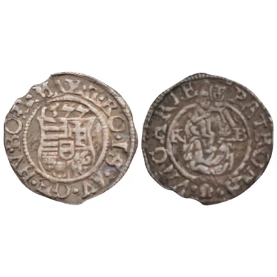 1577 Miksa ezüst dénár érme
