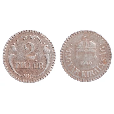 1940 2 Fillér acél érme