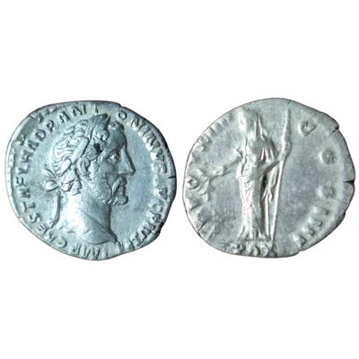 Antoninus Pius denarius - római ezüst érme Kr. u. 150–151 (RIC 200c)