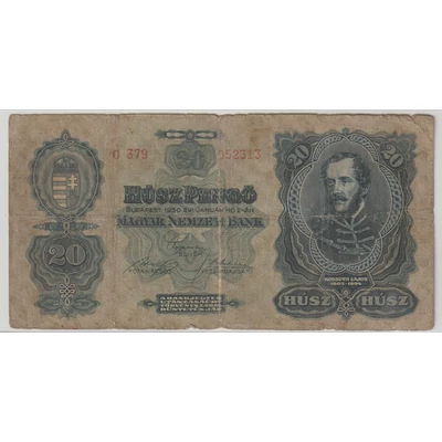 1930 20 Pengő bankjegy F
