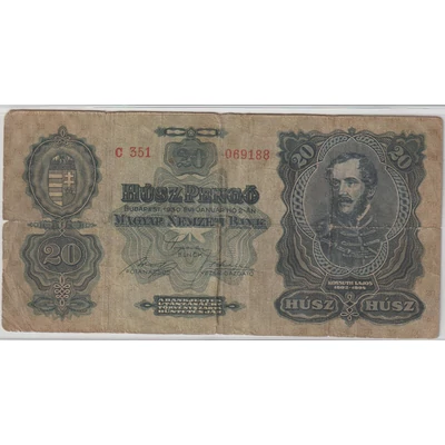1930 20 Pengő bankjegy F