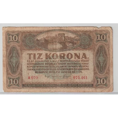 1920 10 Korona Államjegy