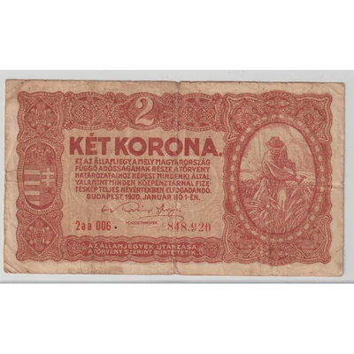 1920 2 Korona Államjegy