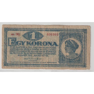 1920 1 Korona Államjegy