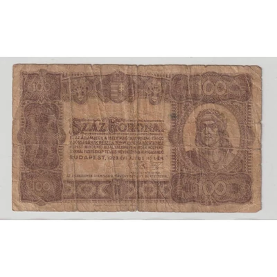 1923 100 korona államjegy papírpénz Numizmatika-bankjegyek