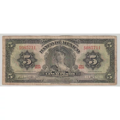 1969 5 Pesos bankjegy - Mexico