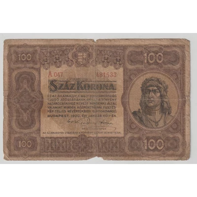 1920 100 Korona Államjegy