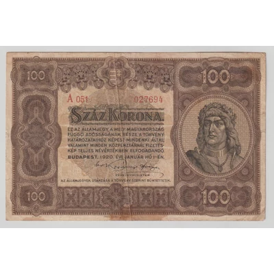 1920 100 Korona Államjegy
