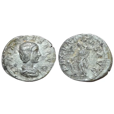 Julia Maesa Denarius, római ezüst érme FECVNDITAS AVG – Kr.u. 219, RIC 249