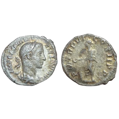 Severus Alexander Denarius, római ezüst érme P M TR P VI COS II P P. – Kr.u. 227, RIC 70