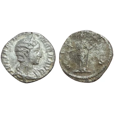 Julia Mamaea Denarius, római ezüst érme VESTA – Kr.u. 226, RIC 360