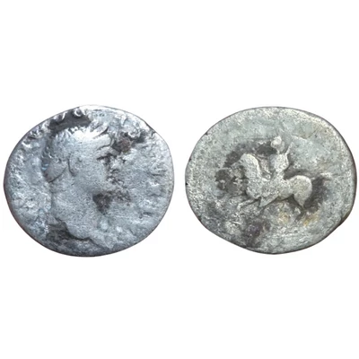 Domitianus Denarius, római ezüst érme CAES AVG F DOMIT COS II – Kr.u. 73, RIC 680