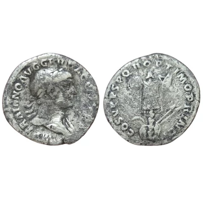 Traianus Denarius, római ezüst érme – Kr.u. 107, RIC 147b