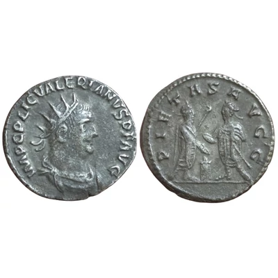 Valerianus Antoninianus, római ezüst / billon érme PIETAS AVGG – Kr.u. 253, RIC 285
