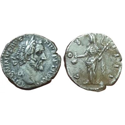 Antoninus Pius Denarius, római ezüst érme – Kr.u. 152-153, RIC 219