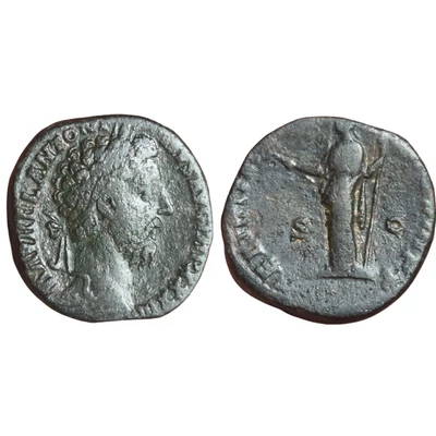 Marcus Aurelius Sestertius, római bronz érme – Kr.u. 179, RIC 1239