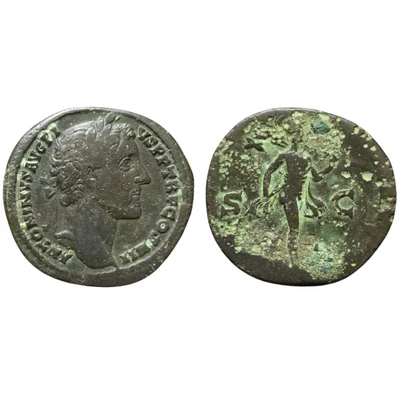 Antoninus Pius Sestertius, római bronz érme – Kr.u. 145-161, RIC 778