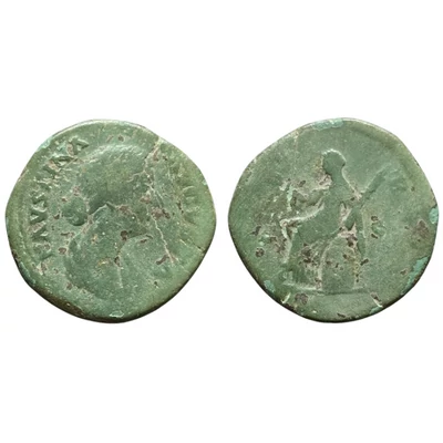 Faustina II Sestertius, római bronz érme – Kr.u. 161-175, RIC 1620
