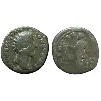 Marcus Aurelius As, római bronz érme – Kr.u. 157-158, RIC 1347