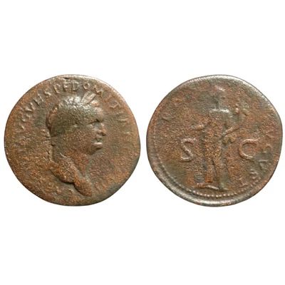 Domitianus Sestertius, római bronz érme – Kr.u. 80-81, RPC II 504