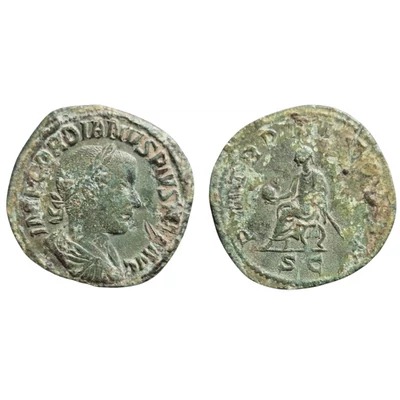 Gordianus III. Sestertius, római bronz érme – Kr.u. 240, RIC 294a