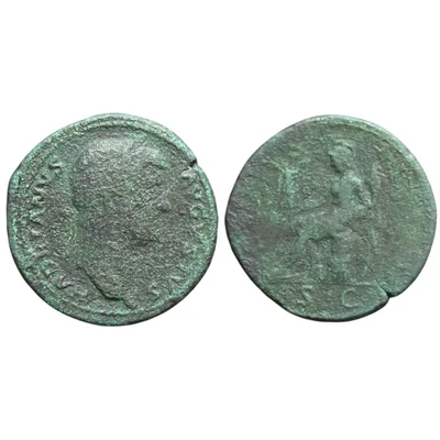 Hadrianus Sestertius, római bronz érme – Kr.u. 127, RIC 636