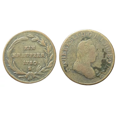 1780 Ein Kreutzer 1 Krajcár réz érme Mária Terézia K verdejel