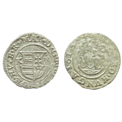 1615-ös II. Mátyás ezüst denár – K-B verdejelű, Madonna ábrázolással