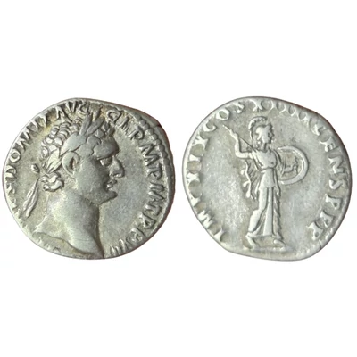Domitianus Denarius, római ezüst érme – Kr.u. 89, RIC 667