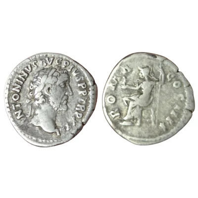 Antoninus Pius Denarius, római ezüst érme – Kr.u. 159, RIC 303