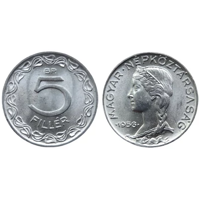 1956 5 Fillér verdefényes forgalmi érme aUNC