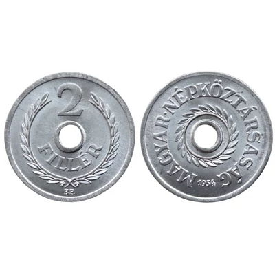 1954 2 Fillér verdefényes forgalmi érme UNC