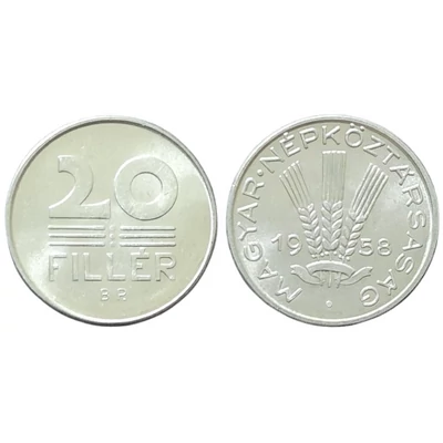1958 20 Fillér verdefényes forgalmi érme UNC