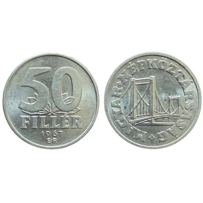 1967 50 Fillér verdefényes forgalmi érme