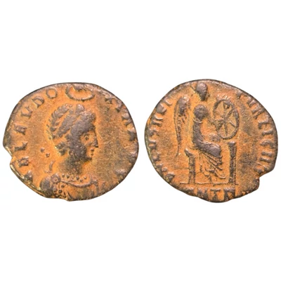 Eudoxia Follis, római bronz érme – Kr.u. 401-402, RIC X 104