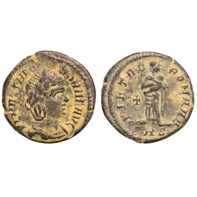 Theodora Follis, római bronz érme – Kr.u. 337-340, RIC VIII Trier 43