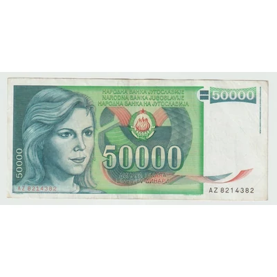 1988 50000 dinár bankjegy Jugoszlávia
