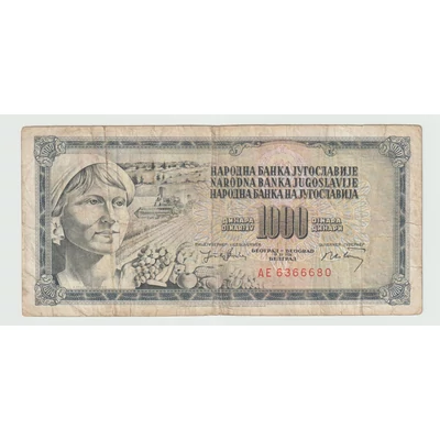 1978 1000 dinár bankjegy Jugoszlávia