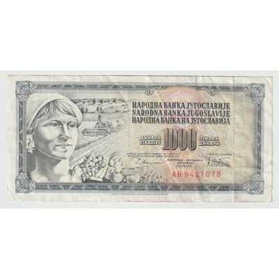 1978 1000 dinár bankjegy Jugoszlávia