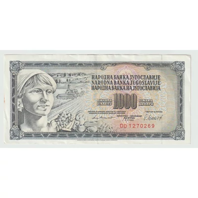 1981 1000 dinár bankjegy Jugoszlávia